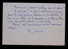 Henry BORDEAUX, Romancier - BELLE CARTE DE VISITE AUTOGRAPHE SIGN&Eacute;E, 1957. Henry BORDEAUX
