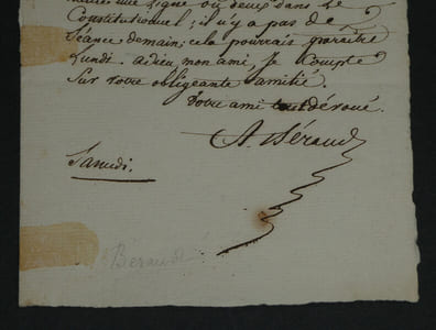 Antony BÉRAUD chansonnier - LETTRE AUTOGRAPHE SIGNÉE À Mr FEBRÉ - "Ode à David"
