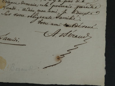 Antony BÉRAUD chansonnier - LETTRE AUTOGRAPHE SIGNÉE À Mr FEBRÉ - "Ode à David"