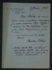 FOLEY Charles - LETTRE AUTOGRAPHE SIGNEE, PARIS 1935. Charles Fole&yuml;