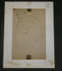 NU ACAD&Eacute;MIQUE - Dessin au crayon - Femme pensive nu - CURIOSA. Georges CHESNEAU (1883-1955)