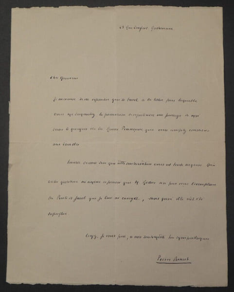 Pierre BENOIT, &Eacute;crivain - LETTRE AUTOGRAPHE SIGN&Eacute;E SUR LA REVUE FRANCAISE. Pierre BENOIT