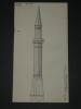 Dessin original sign&eacute; - Minaret persan - R&eacute;alis&eacute; &agrave; l'encre vers 1930. Louis Henri Laffill&eacute;e