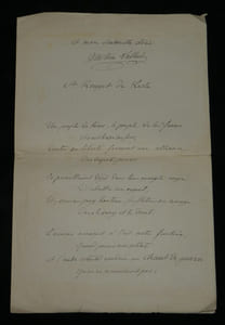Gustave Vallat - Poème autographe signé - hommage à Rouget de Lisle - 1882