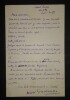 LETTRE AUTOGRAPHE SIGN&Eacute;E, &Agrave; PROPOS D'UN MANUSCRIT &Agrave; MODIFIER. DUVERNOIS Henri
