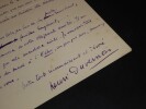 LETTRE AUTOGRAPHE SIGN&Eacute;E, &Agrave; PROPOS D'UN MANUSCRIT &Agrave; MODIFIER. DUVERNOIS Henri