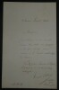 Ernest LEBON, Math&eacute;maticien - LETTRE AUTOGRAPHE SIGN&Eacute;E A C.A. LAISANT, 1879. Ernest LEBON