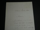 Ernest LEBON, Math&eacute;maticien - LETTRE AUTOGRAPHE SIGN&Eacute;E A C.A. LAISANT, 1879. Ernest LEBON