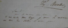 ANCELOT Virginie - LETTRE AUTOGRAPHE SIGNEE - PARIS, TH&Eacute;&Acirc;TRE DE VAUDEVILLE. Virginie Ancelot