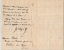 Paul Georges Louis Berger - Lettre autographe sign&eacute;e &agrave; Mr Risler - 1890. Paul Georges Louis Berger