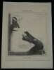 Actualit&eacute;s - clerg&eacute;, instruction, politique - 4 lithographies extraites du Charivari, mont&eacute;es sur papier verg&eacute;. Daumier, Honor&eacute;