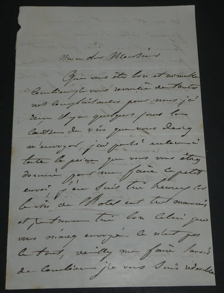 Camille ROQUEPLAN, Peintre - LETTRE AUTOGRAPHE SIGN&Eacute;E REMERCIEMENTS DE 2 PAGES. Camille ROQUEPLAN