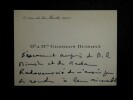 HUISMAN Georges - CARTE DE VISITE AUTOGRAPHE SIGN&Eacute;E &Agrave; Marko RISTIC. Georges Huisman
