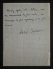 BELLESSORT Andr&eacute; - LETTRE AUTOGRAPHE SIGN&Eacute;E coquine "compromettante" PARIS. Andr&eacute; Bellessort