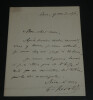 Ferdinand H&Eacute;ROLD, Homme politique - LETTRE AUTOGRAPHE SIGN&Eacute;E 1876 PARIS. Ferdinand H&Eacute;ROLD