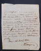 Marc-Antoine-Madeleine DESAUGIERS, Chansonnier - LETTRE AUTOGRAPHE SIGN&Eacute;E, 1822. Marc-Antoine-Madeleine D&eacute;saugiers
