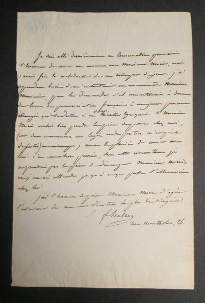 Fromental HAL&Eacute;VY - LETTRE AUTOGRAPHE SIGN&Eacute;E - Paris. Fromental Hal&eacute;vy