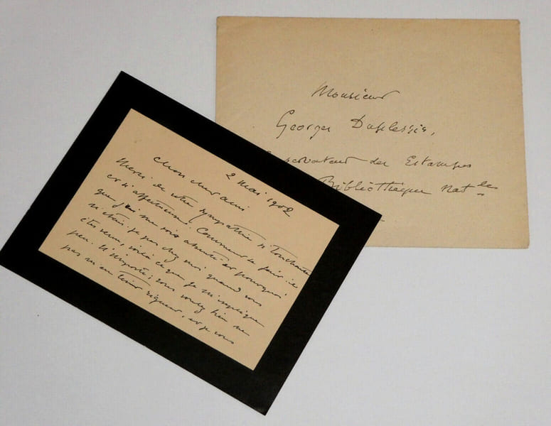 Luc Olivier Merson - CARTE LETTRE AUTOGRAPHE SIGN&Eacute;E DE DEUIL - 2 pages - 1902. Luc-Olivier Merson