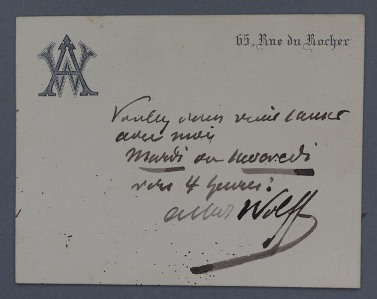 Albert WOLFF, &Eacute;crivain - CARTE-LETTRE AUTOGRAPHE SIGN&Eacute;E. Albert WOLFF