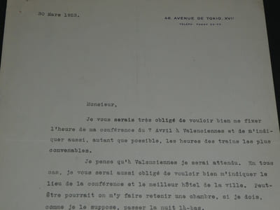 Claude FARRÈRE Lettre tapuscrit autographe signée de 1923 1 page