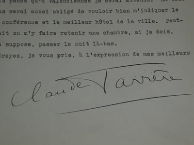 Claude FARRÈRE Lettre tapuscrit autographe signée de 1923 1 page
