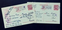 Raymond ASSO - DEUX CP autographes sign&eacute;e &Agrave; Pierre HIEGEL, DEPUIS BRUXELLES 1943. Raymond Asso
