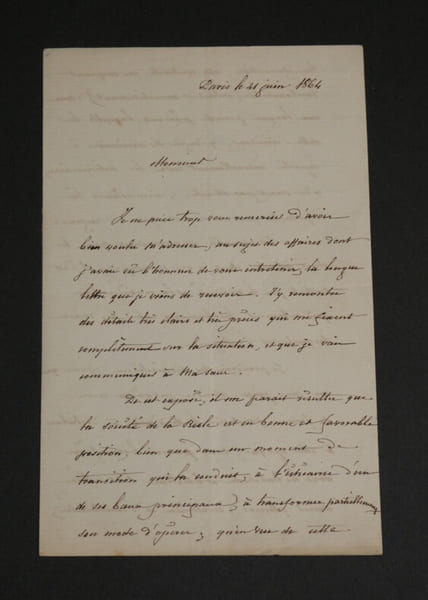 Louis Jules TROCHU , G&eacute;n&eacute;ral- LETTRE AUTOGRAPHE SIGN&Eacute;E, 1864. Louis Jules TROCHU