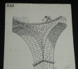 Dessin original sign&eacute; — Vue en perspective et &eacute;pure d'un pendentif aquitain. Louis Henri Laffill&eacute;e