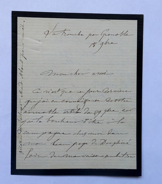HEBERT Ernest - LETTRE AUTOGRAPHE SIGN&Eacute;E, REMERCIEMENTS &Agrave; Edmond ABOUT. Ernest H&eacute;bert
