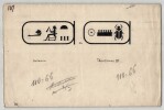 Dessin original - Cartouches Reine Hatassou & Thoutm&egrave;s III - vers 1930. Louis Henri Laffill&eacute;e