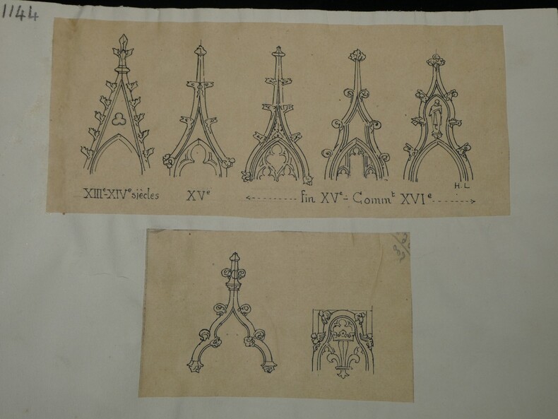 Variations sur le th&egrave;me du g&acirc;ble - Dessin original sign&eacute;. Louis Henri Laffill&eacute;e