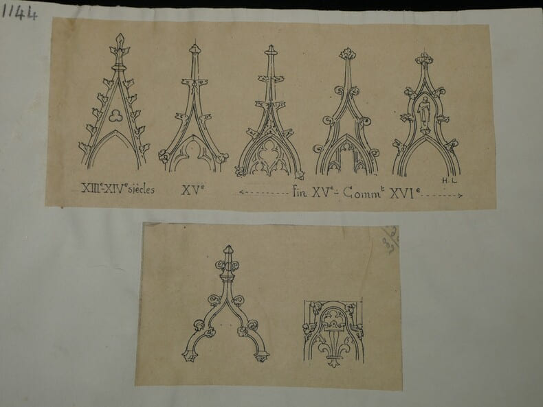 Variations sur le th&egrave;me du g&acirc;ble - Dessin original sign&eacute;. Louis Henri Laffill&eacute;e