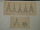 Variations sur le th&egrave;me du g&acirc;ble - Dessin original sign&eacute;. Louis Henri Laffill&eacute;e