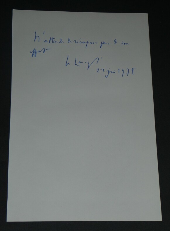 Ren&eacute; MASSIGLI Pens&eacute;e autographe sign&eacute;e en 1978 1 page. Ren&eacute; MASSIGLI
