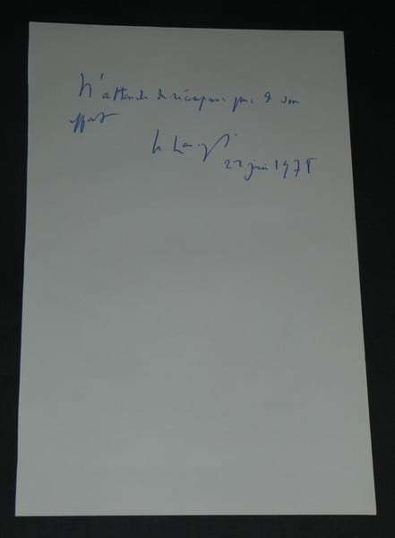 Ren&eacute; MASSIGLI Pens&eacute;e autographe sign&eacute;e en 1978 1 page. Ren&eacute; MASSIGLI