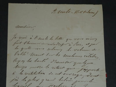 Pitre-Chevalier Lettre autographe signée à Charles Magnin Bibliothèque Royale