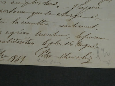 Pitre-Chevalier Lettre autographe signée à Charles Magnin Bibliothèque Royale