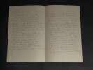 Serge BASSET - Lettre autographe sign&eacute;e &agrave; son ma&icirc;tre de 4 pages. Serge BASSET
