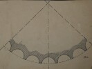 Dessin original sign&eacute; - Trac&eacute; des cannelures ioniques des &eacute;poques archa&iuml;ques & classiques. Louis Henri Laffill&eacute;e