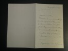 Edouard HERV&Eacute; - LETTRE AUTOGRAPHE SIGN&Eacute;E son ma&icirc;tre - 2 pages - 1885. Edouard HERV&Eacute;