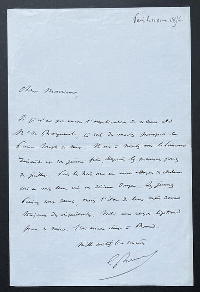 Edouard THOUVENEL, Ancien ministre - LETTRE AUTOGRAPHE SIGN&Eacute;E, 1814. Edouard THOUVENEL