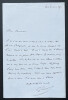 Edouard THOUVENEL, Ancien ministre - LETTRE AUTOGRAPHE SIGN&Eacute;E, 1814. Edouard THOUVENEL