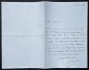 Edouard THOUVENEL, Ancien ministre - LETTRE AUTOGRAPHE SIGN&Eacute;E, 1814. Edouard THOUVENEL