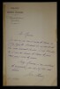 CLARETIE Jules - Lettre autographe sign&eacute;e, Administrateur G&eacute;n&eacute;ral Com&eacute;die Fran&ccedil;aise, 1891. Jules Claretie