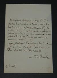 Comtesse Agathe Pauline Caylac de Ceylan de Bradi - LETTRE AUTOGRAPHE SIGNÉE