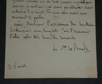 Comtesse Agathe Pauline Caylac de Ceylan de Bradi - LETTRE AUTOGRAPHE SIGNÉE