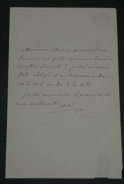 Mathieu MOL&Eacute;, Homme d'&Eacute;tat fran&ccedil;ais - LETTRE AUTOGRAPHE SIGN&Eacute;E. Mathieu MOL&Eacute;