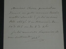 Mathieu MOL&Eacute;, Homme d'&Eacute;tat fran&ccedil;ais - LETTRE AUTOGRAPHE SIGN&Eacute;E. Mathieu MOL&Eacute;