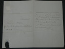 Mathieu MOL&Eacute;, Homme d'&Eacute;tat fran&ccedil;ais - LETTRE AUTOGRAPHE SIGN&Eacute;E. Mathieu MOL&Eacute;