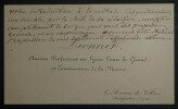 M. LIONNET, Ancien professeur de math&eacute;matiques - CARTE DE VISITE AUTOGRAPHE. M. LIONNET